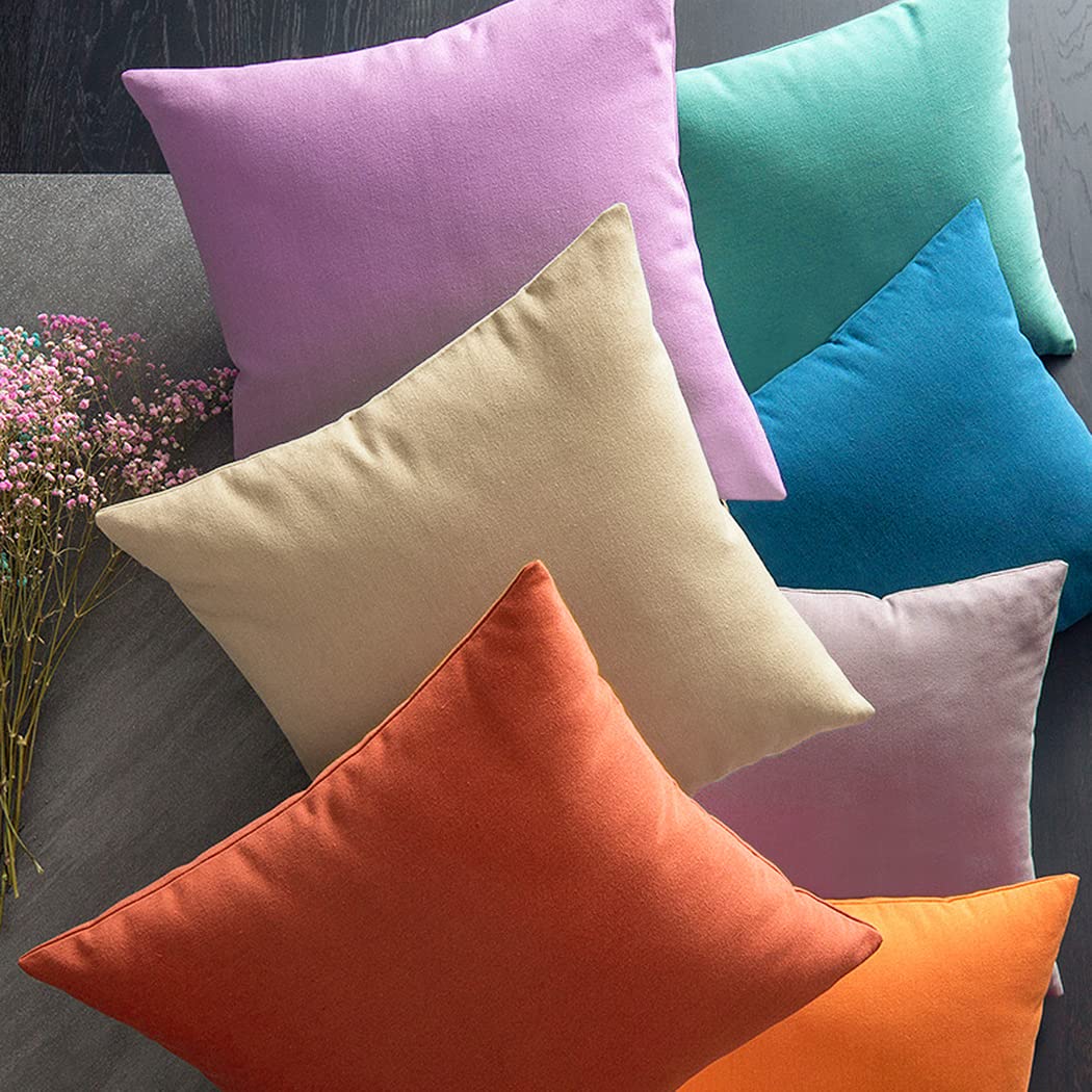 Coddsmz Confezione da 4 federe decorative in 100% cotone 40 x 40 cm, quadrate per cuscini