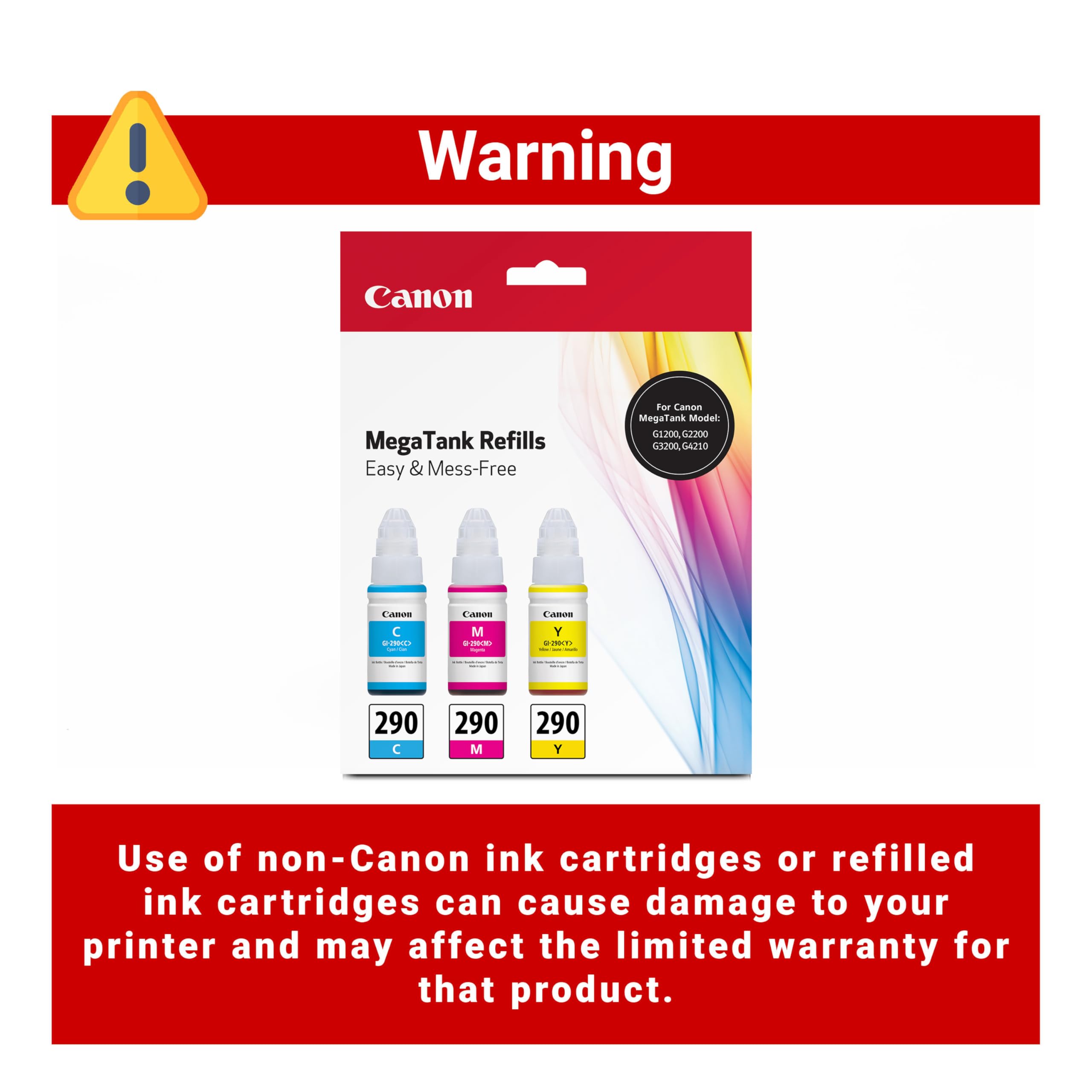 Amazon.com: Canon GI-290 Genuine CMY Ink Bottle Value Pack