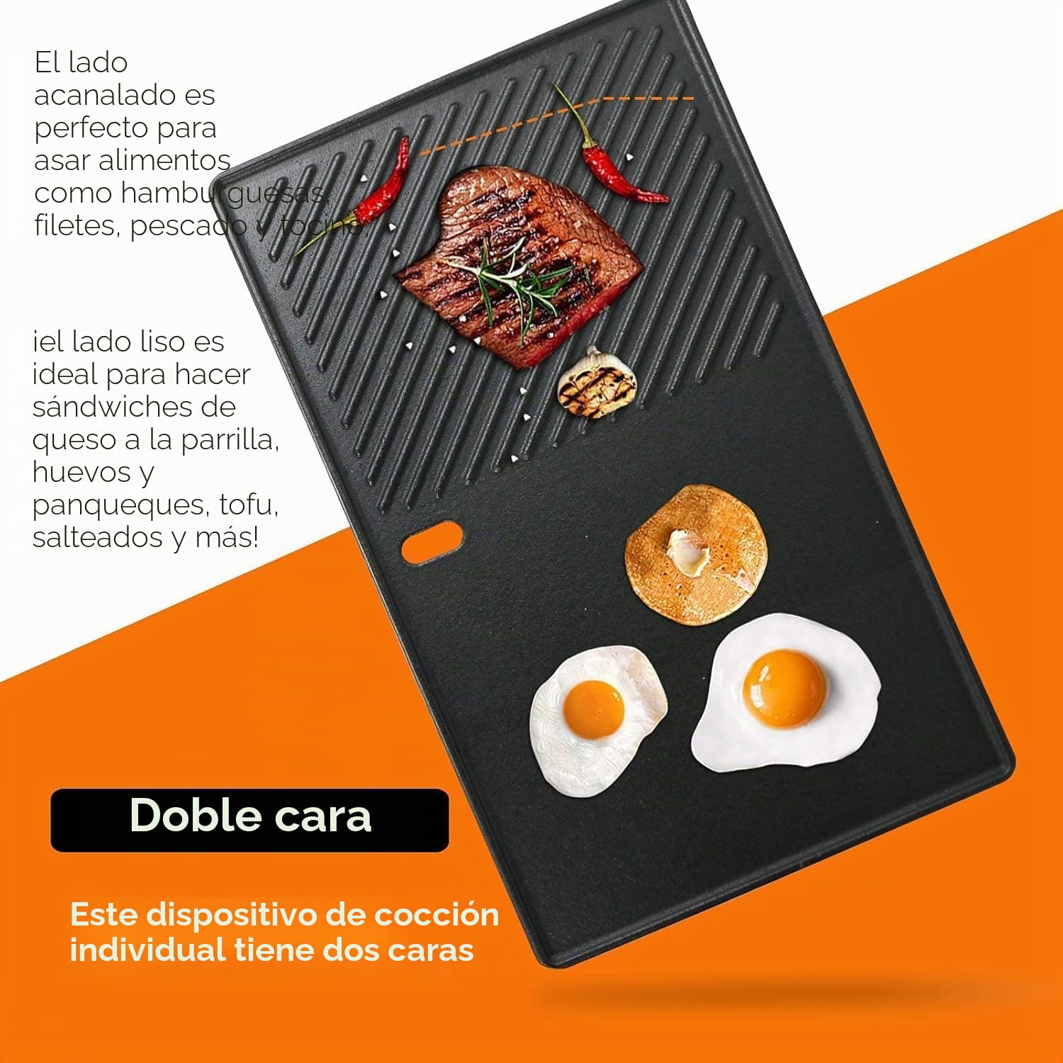 Denmay Plancha de hierro fundido 7637 para Weber Spirit I II E210 E220 S210 S220 (con botones frontales), placa de repuesto (200), 1 unidad