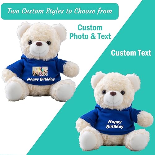 Miniatura 2 de Oso de peluche personalizado con texto personalizado, oso de peluche blanco como regalo personalizado para novianovio en el día de San Valentín,