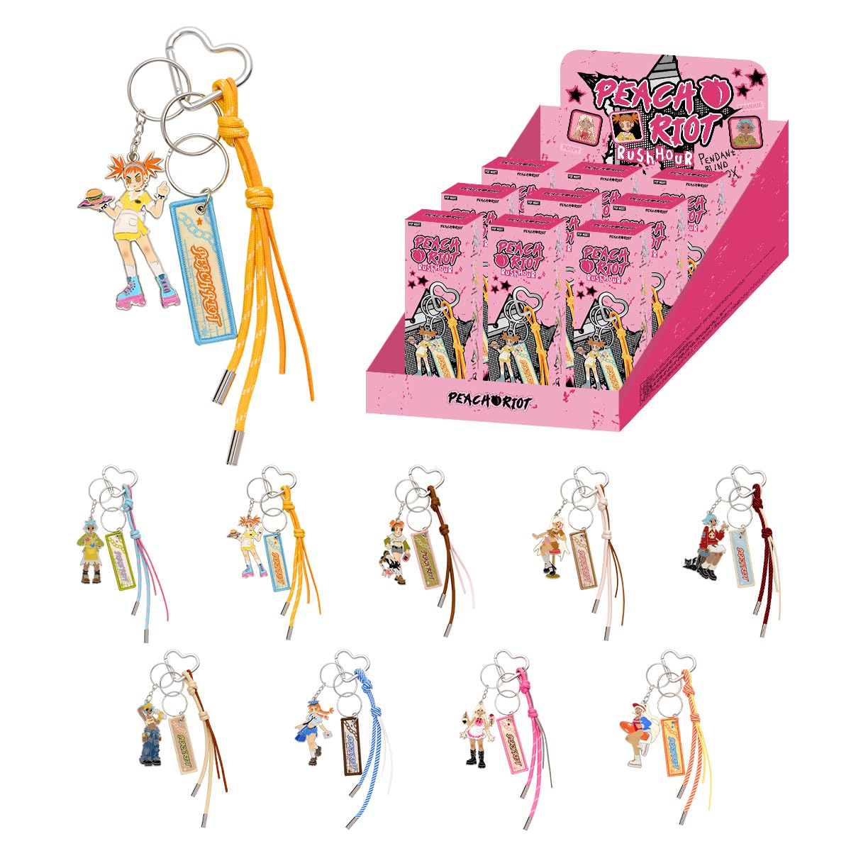 POP MART Peach Riot Rush Hour Series Pendant Whole Set Blind Box