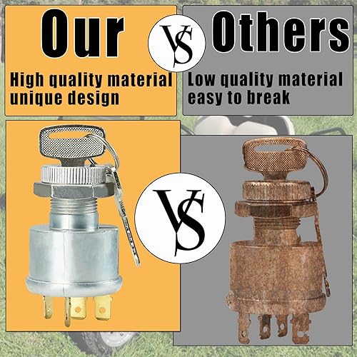 Miniatura 6 de Ez-go - Interruptor de encendido de golf con llave para EZ-GO TXT, Medallist, Marathon, Workhorse, ST, Shuttle Golf Cart, 4 terminales, 33639-G01