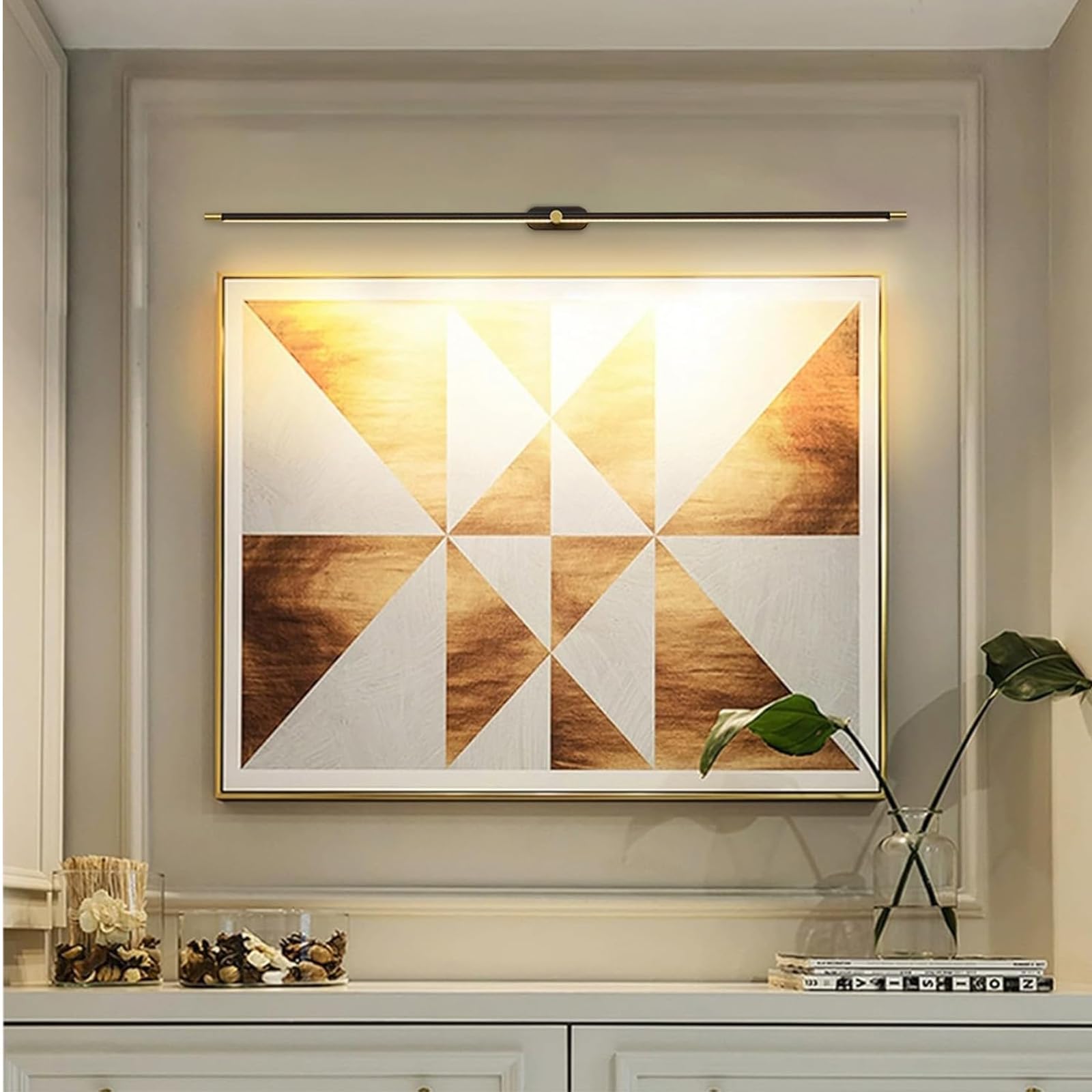 Lampada da Parete a LED Specchio da Bagno Luce Moderna da Parete Striscia Lunga lineare Apparecchiature per toeletta Alluminio s Immagine per Soggiorno Camera da Letto Armadio (Oro