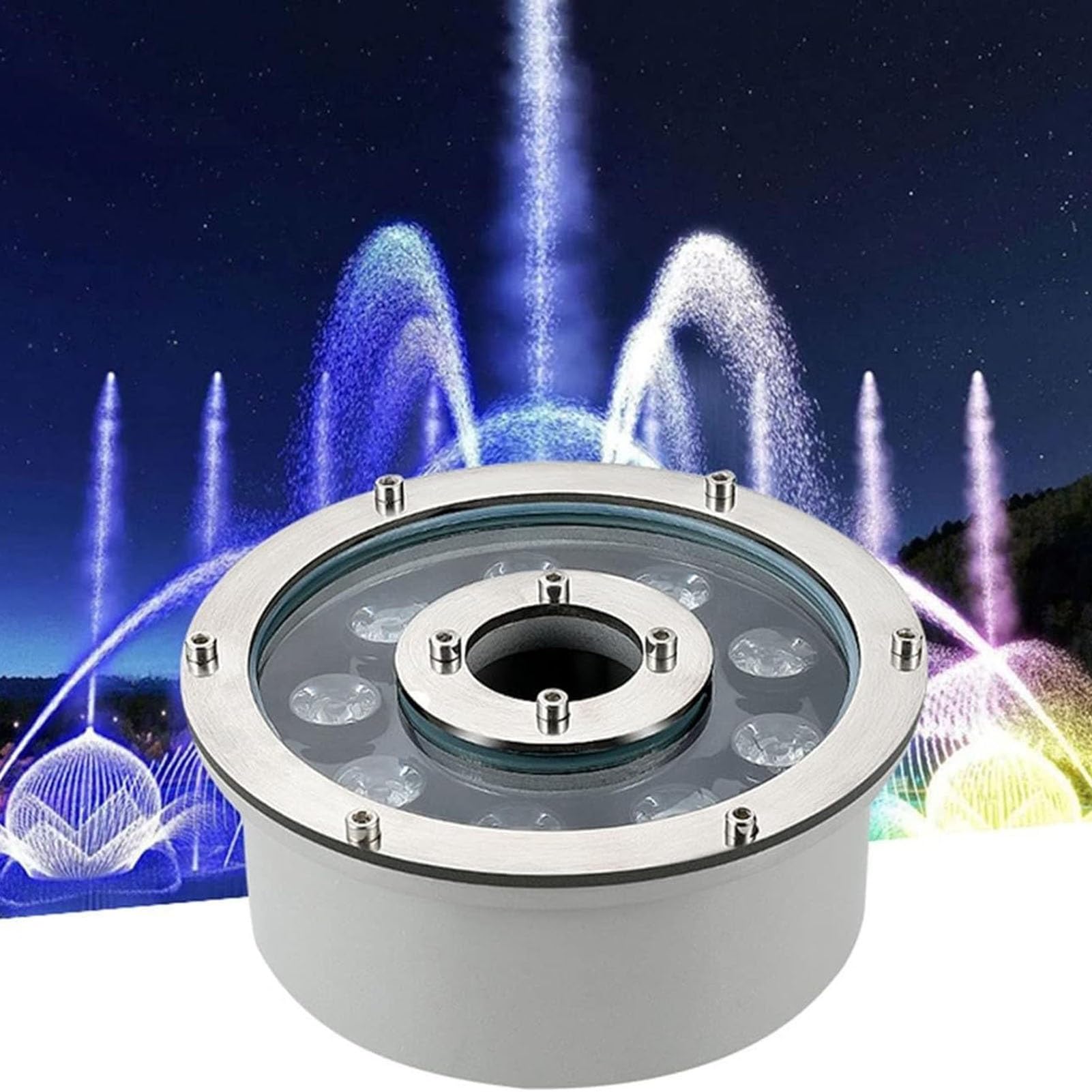 Luce Subacquea A LED Per Piscina – Faretto Anello 24V IP68, Impermeabile, Regolabile