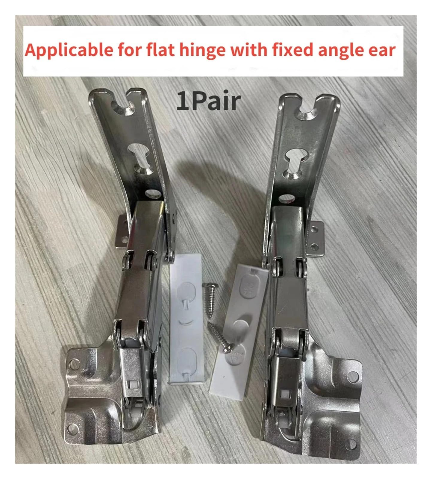 1 Paar Kühlschrankscharniere Kompatibel mit Siemens, Kompatibel mit Bosch | Flaches Festwinkel-Scharnierpaar; 95 mm Länge, 36 mm Lochabstand, 25 mm Breite