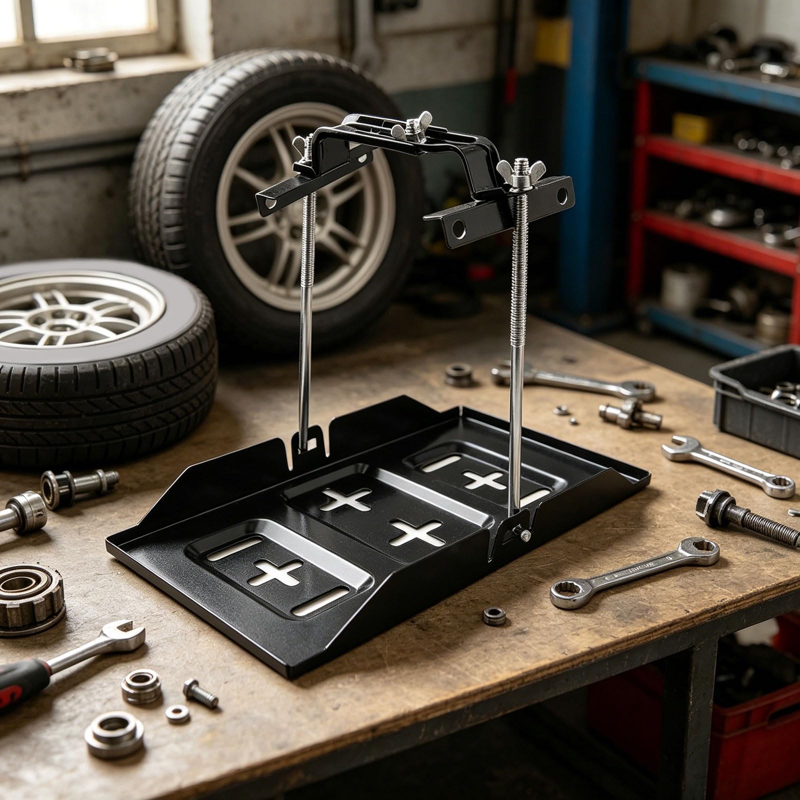 Morsetto per Batteria per Veicoli Extra Large, Cinturino in Metallo Regolabile, Installazione Semplice per Un ' Alimentazione automobilistica Stabile e, Potente Proprietario della Batteria