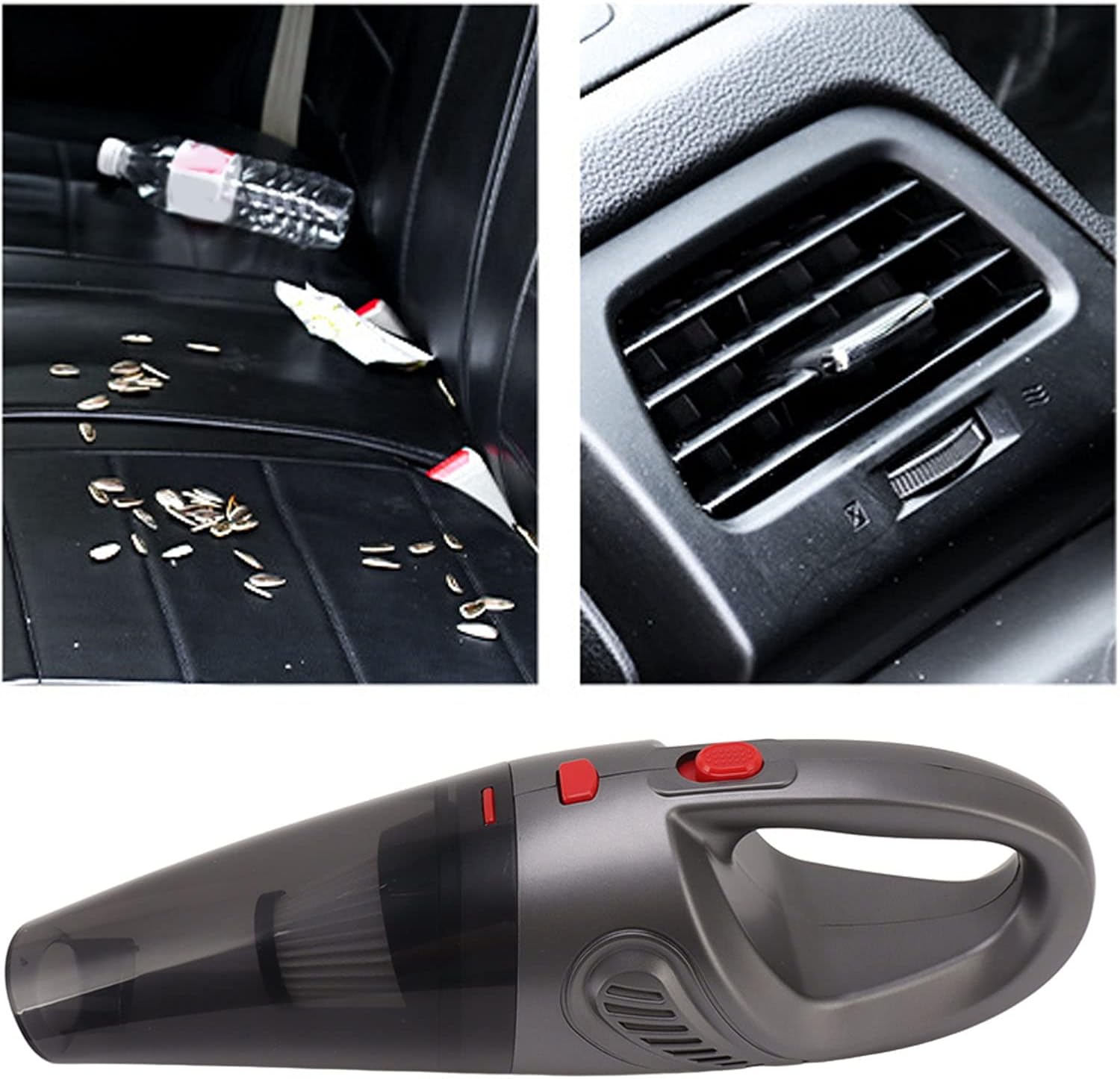 Car Vacuum Cleaner with Strong Suction, Portable, Rechargeable, Low Noise, Cordless Handheld Vacuum Cleaner for Home