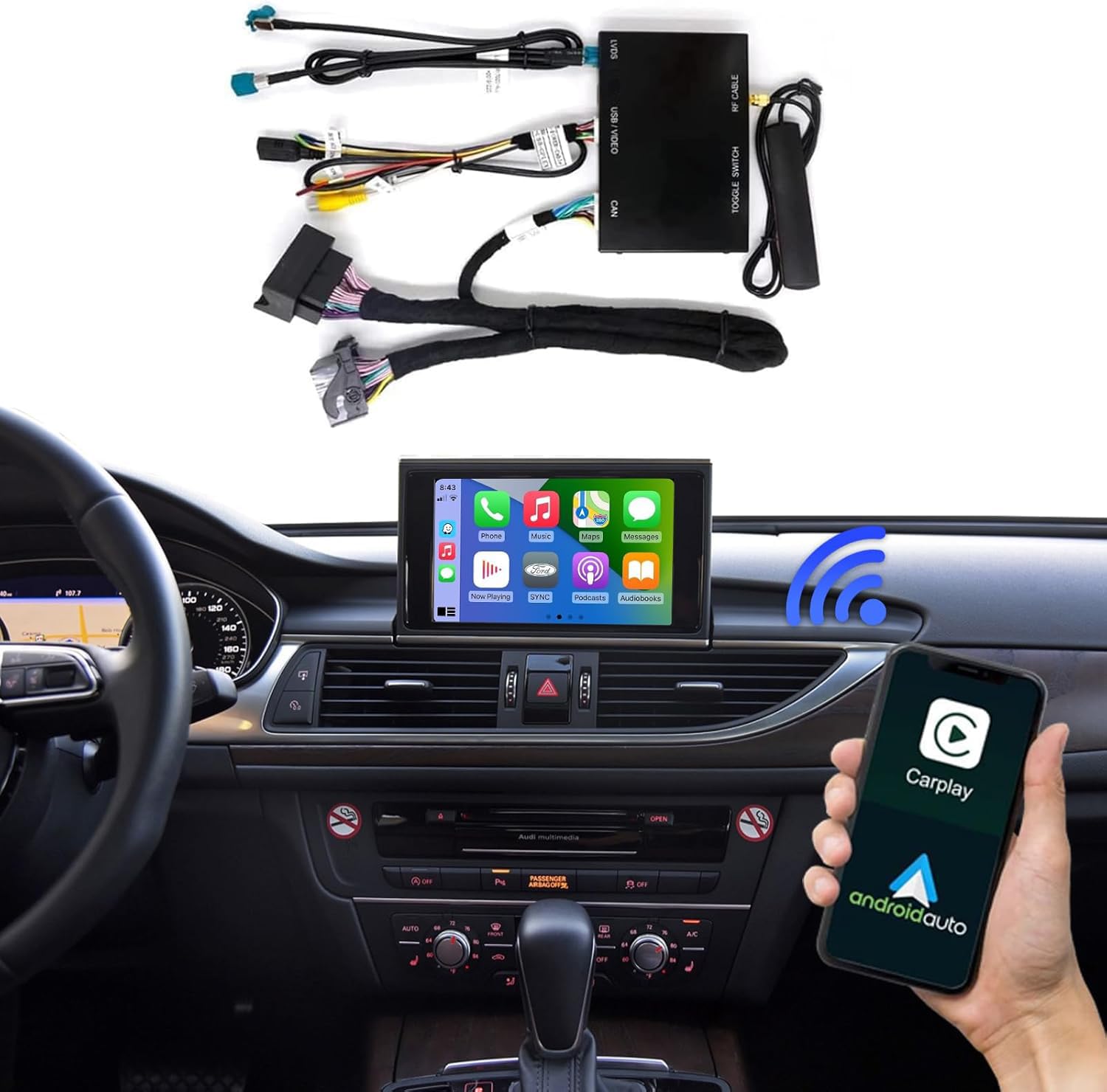 Amazon.co.jp: Road Top ワイヤレス Carplay Android Auto Audi A6