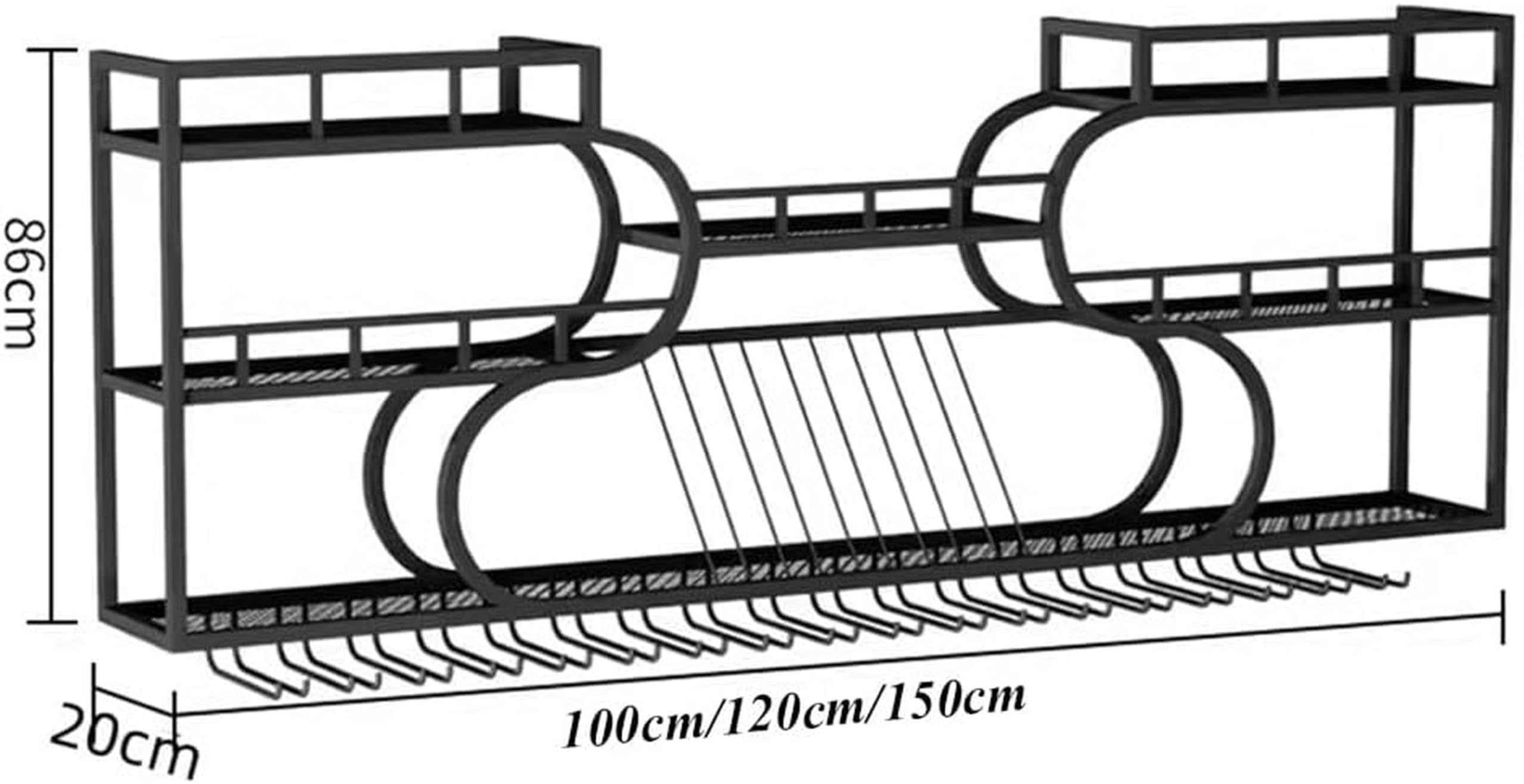 Étagère murale moderne à 2 étages en fer pour bouteille de vin, étagère de rangement multifonction pour maison, bar, salle à manger, cuisine