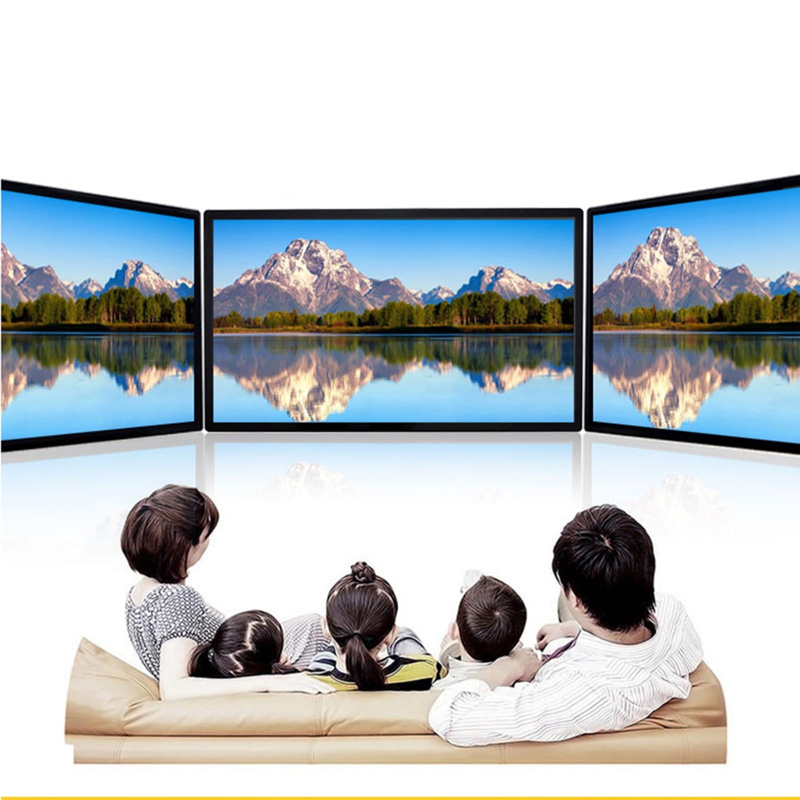 Digitaler Bilderrahmen, 24 Zoll, 1920 x 1080, Hochauflösendes 16:9 IPS-Display, Foto, Musik, Video, Digitales Fotoalbum, Kalender, Wecker, Automatischer Ein-/Aus-Timer (Color)