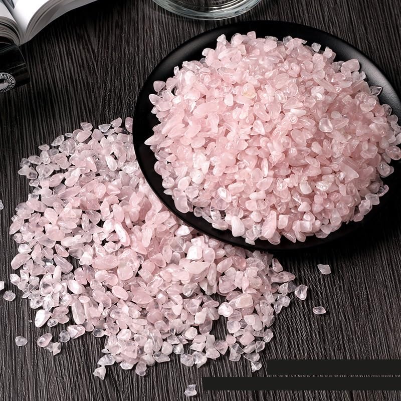 Grava Decorativa para acuarios, Grava de Cristal Rosa for Acuario y Manualidades (Varios tamaños, Paquete de 3)(3-5mm1000g)