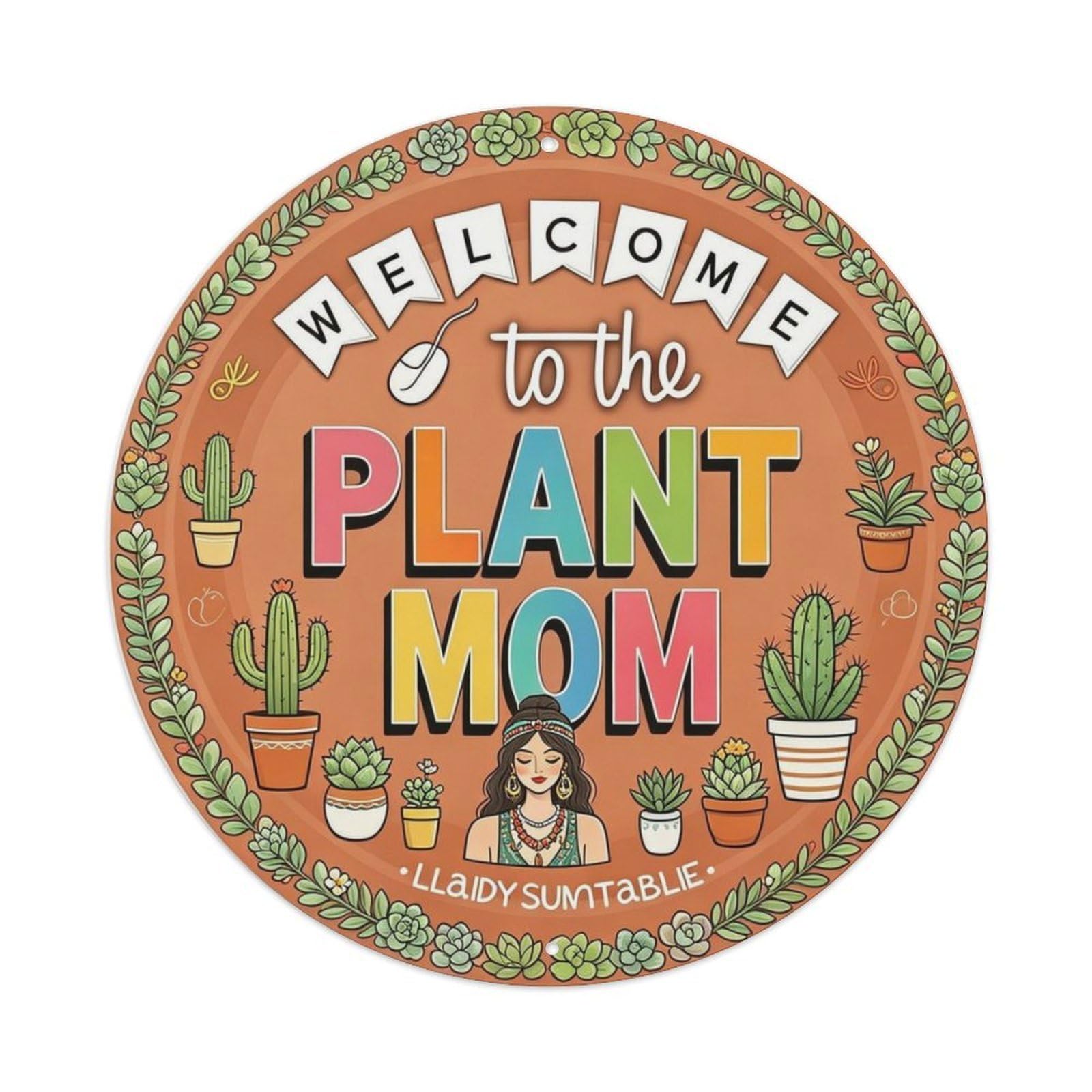Succulent Greenhouse Plant Mom Metal Tin Sign Plaque