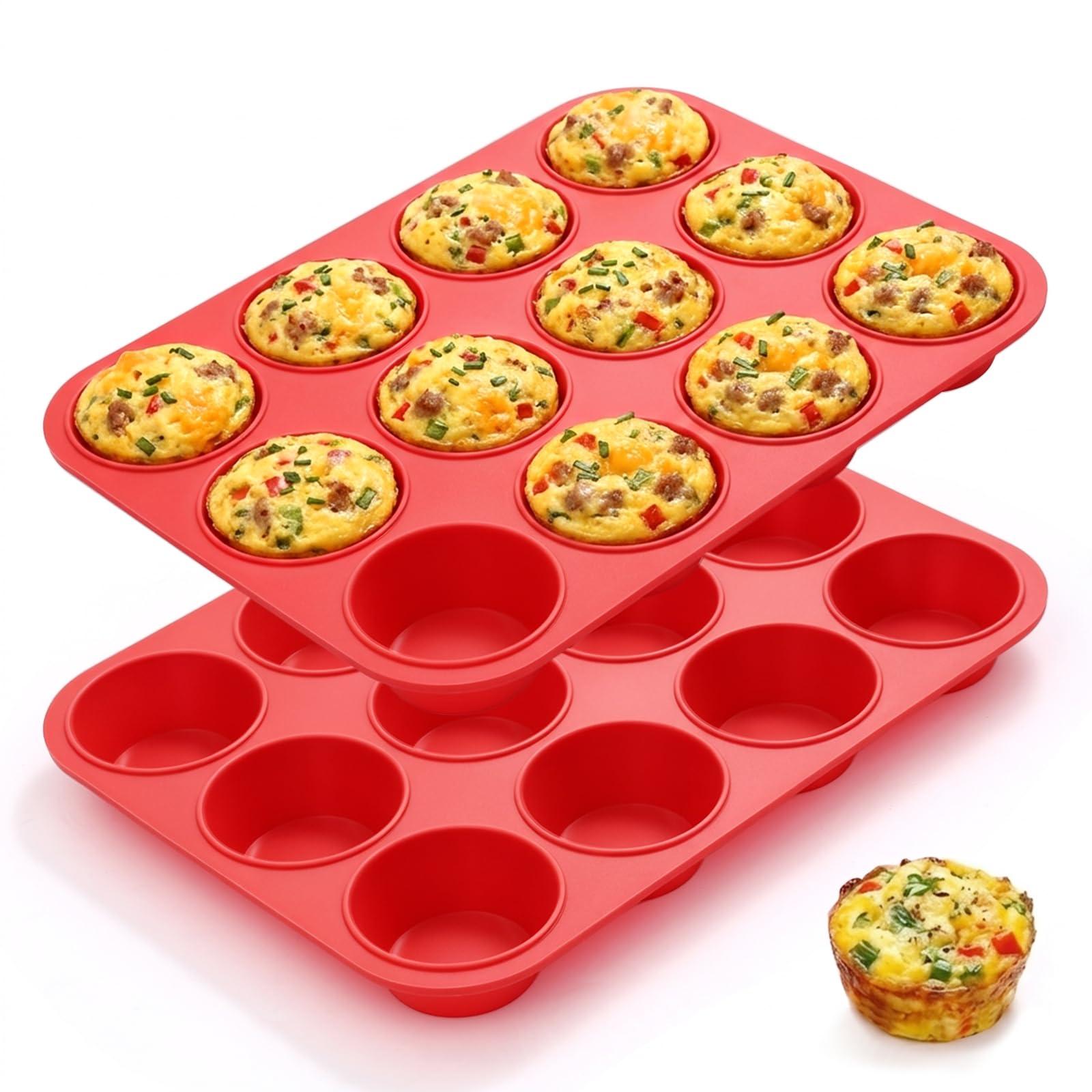 Muffinform aus Silikon, antihaftbeschichtet, BPA-frei, normale Größe, 12 Stück
