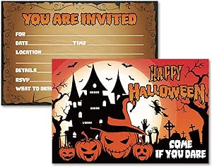 WhatSign Halloween Party Invitation Cards For Kids Adults 12Pcs Halloween