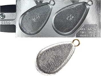 Do It Mold No Roll Sinker with Wire Eyes Size 6 and 8 oz. Do it Mold 3529 Cavities 2 Total