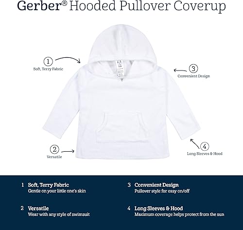 Miniatura 6 de Gerber Pareo de rizo con capucha y bolsillo de canguro para bebé niña