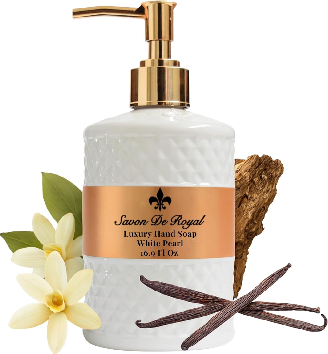 Savon de Royal Luxury Vegan Sıvı Sabun White Pearl 500 ml, Misk, Vanilya