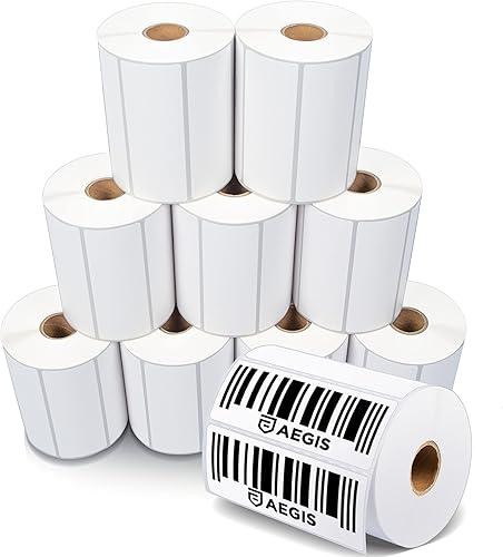 Aegis Adhesives - Etiquetas térmicas directas de 1.5 x 0.5 pulgadas, perforadas y compatibles con impresoras Rollo, Zebra y otras etiquetas de