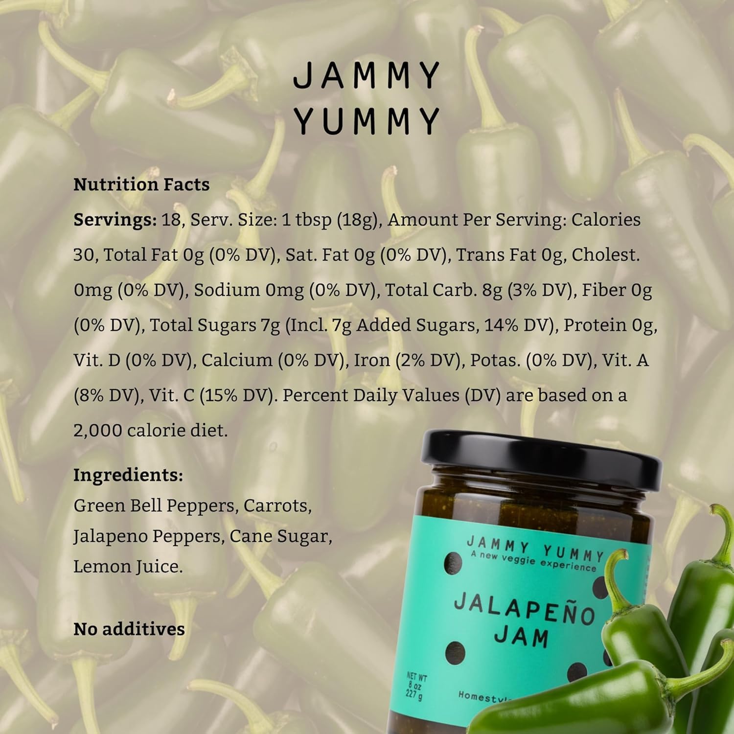 Pack of Three Jammy Yummy - Tomato Jam 7.7oz, Jalapeno Jam 7.8oz and Caramelized Onion Jam 8oz