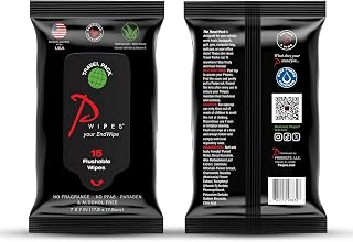 Flushable Wipes | 15 Count Travel Pack | Adult Wet Wipes | Unscented with Vitamin-E & Aloe | Plant Based and Biodegradable | Septic and Sewer Safe |