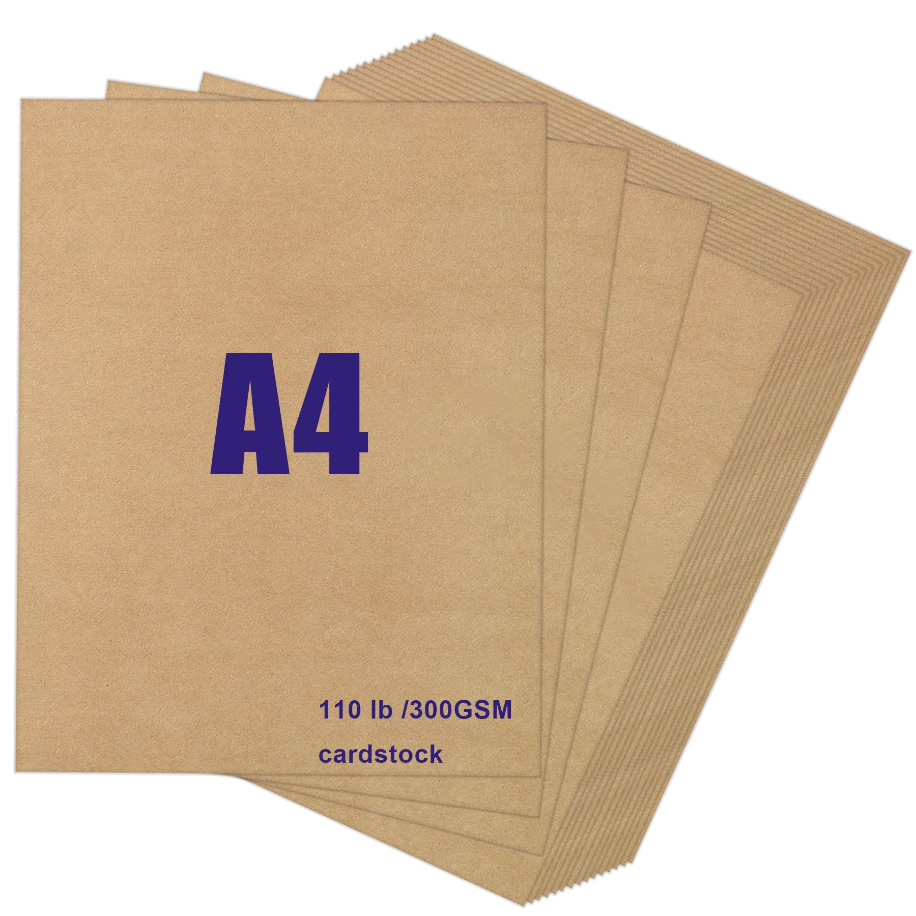 Brown Card A4-120 Sheets 300gsm Thick Cardstock Paper for Invitations, Menus, Poster, DIY Card