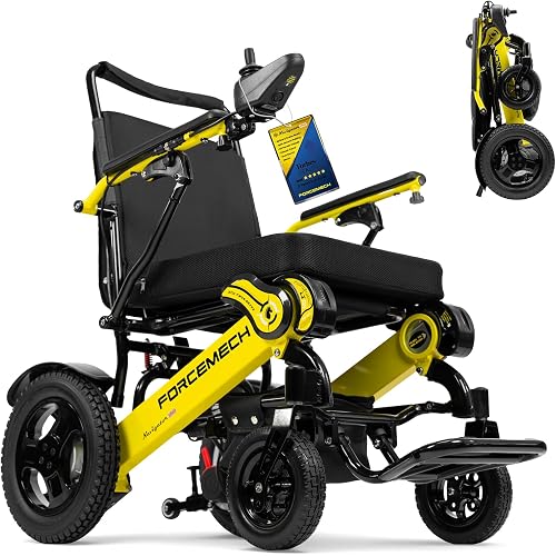 Forcemech All Terrain Electric Wheelchairs for Adults Lightweight Foldable 2026 New Model Navigator Pro - Power Motorized Wheelchair Airline Approved 18 Miles, Electric Wheelchair 400 Lbs Capacity