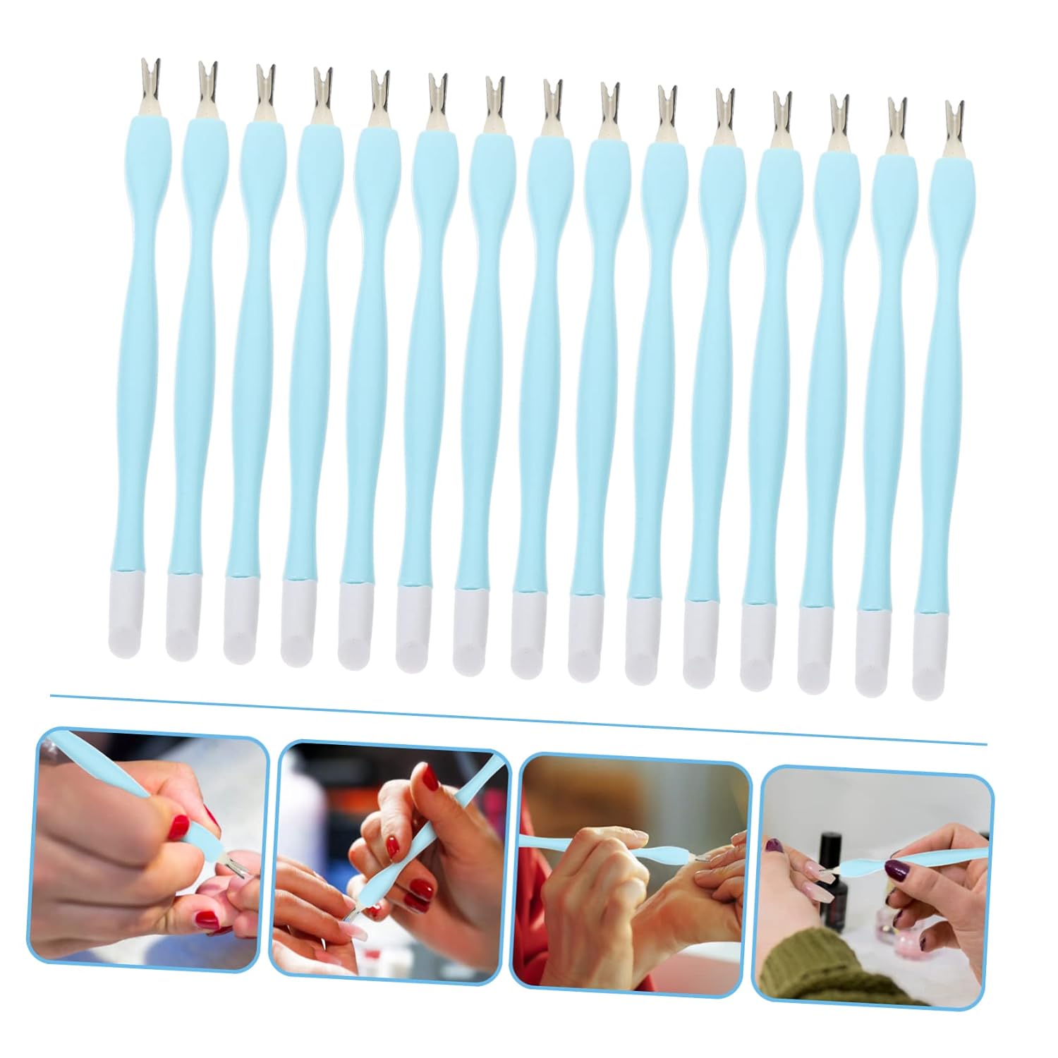 15pcs Stainless Steel Dead Skin Fork Set for Nail Cuticle Care