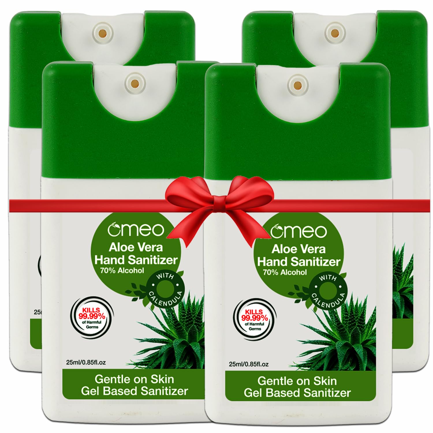 Omeo Aloe Vera Hand Sanitizer Gel-25ML (Pack of 4) - 99.99% Effective Against Germs | 70% Alcohol Based Premium Hand Sanitizer Gel, Skin Friendly, Safe for Kids, Anti Bacterial, Germ-Free Protection & Rinse-free from All Infection Causing Germs (B0B9JPM2ZS) Amazon Price History, Amazon Price Tracker
