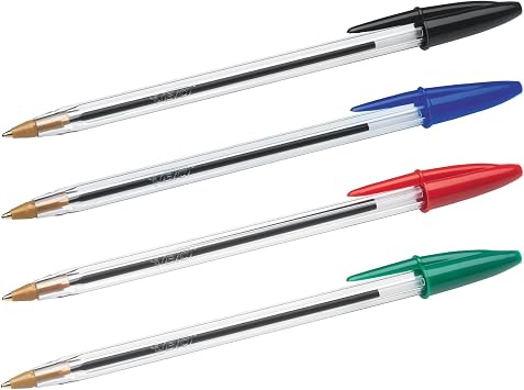 BIC Cristal Original Ballpoint Pens, Every-Day Biro Pens, Fine Point (1.0 mm), Ideal for School, Black Ink, Pack of 10