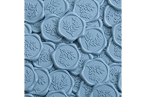100 Pack Rustic Blue Eucalyptus Wax Seal Stickers for Wedding by UNIQOOO