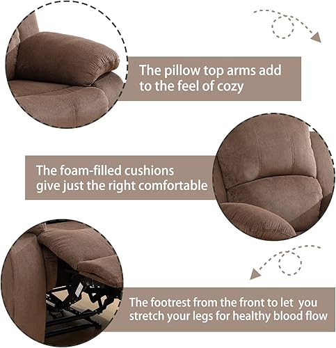Miniatura 10 de Plithzy Juego de sofá reclinable para sala de estar, juego de muebles reclinables de sala de estar, juego de sofá reclinable de tela de microfibra
