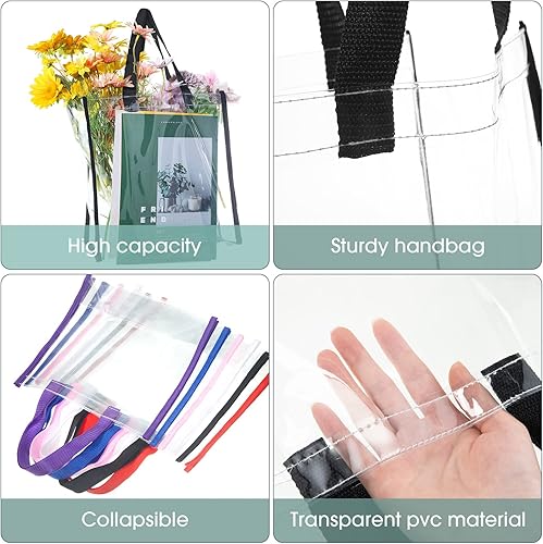 Vista 25 de 12 bolsas transparentes aprobadas para estadios a granel de 12 x 12 x 6 pulgadas, bolsa grande de plástico transparente con asas para deportes