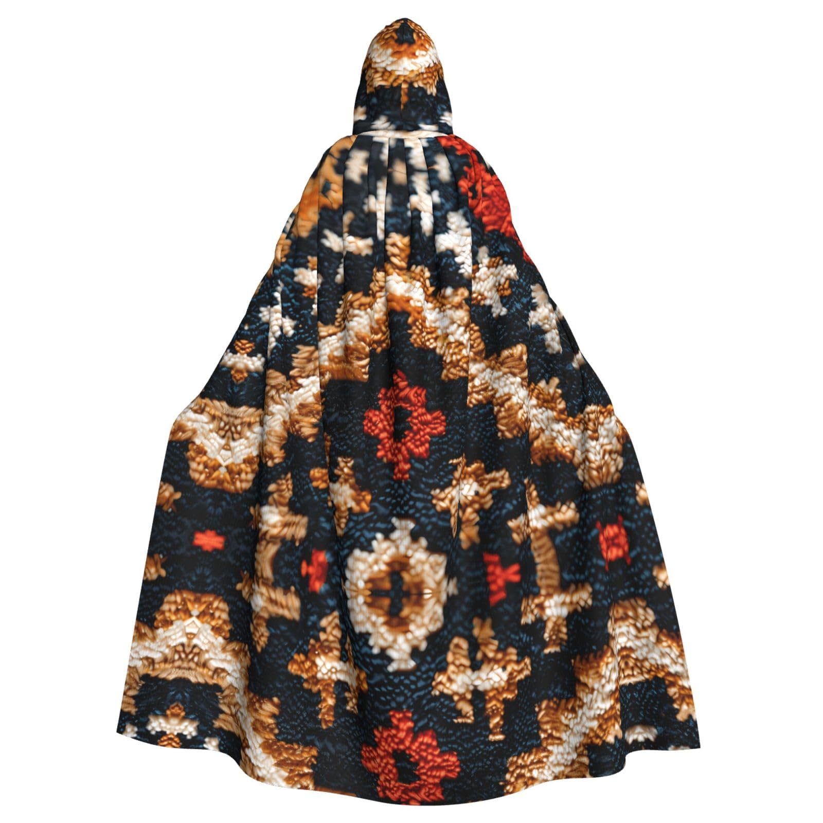 Cape à capuche imprimée avec texture moquette pour vos soirées fraîches - 8