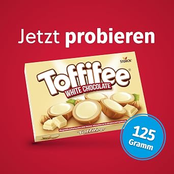 Toffifee White Chocolate, Hazelnut in Caramel with Light Cream and White Chocolate, 15 Pieces (Pack of 4)