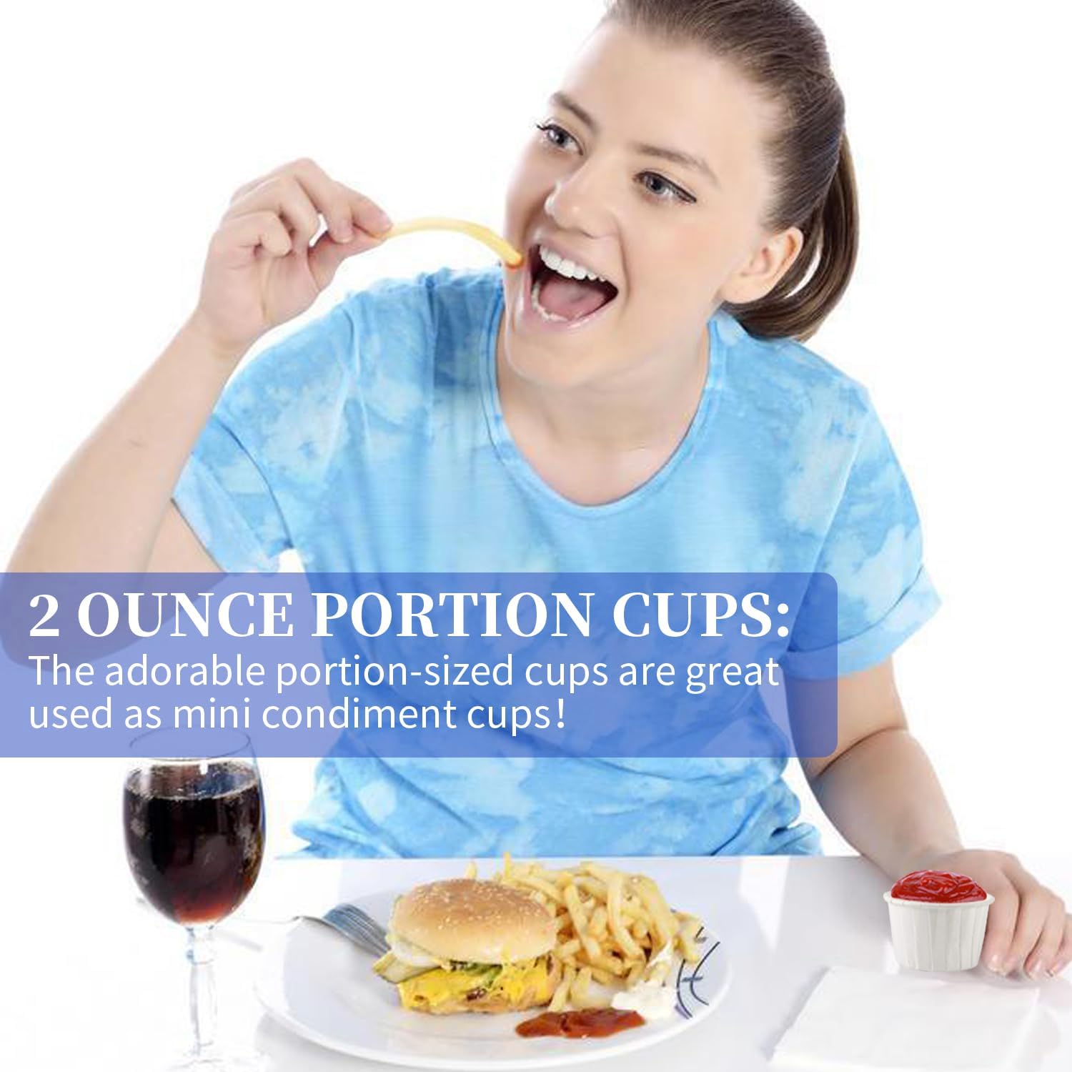 300 pcs Paper Cups Disposable Paper Souffle Cup for Ketchup, Sacrament, Condiments Or Medicine Cup