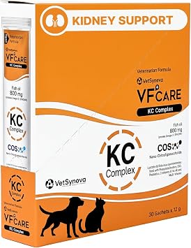 KC Complex Kidney Support Supplement for Cats & Dogs Omega 3 for Dogs, Omega 3 for Cats Fish Oil, SOD, Nano-Chitooligosaccharide Vet Formula for Renal Health 30 Sachets