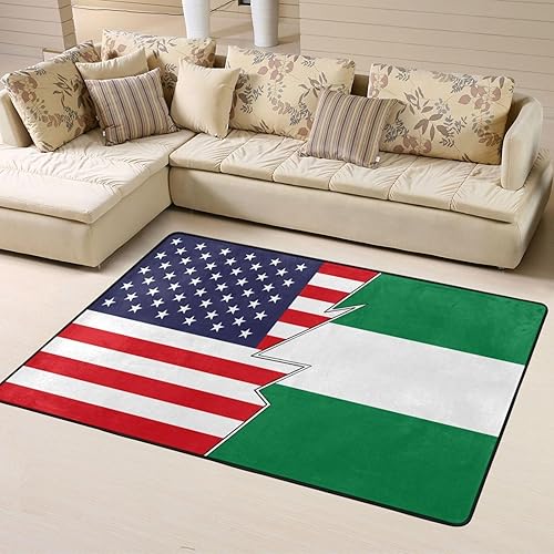 Flag of Santa Cruz and America Area Rug 63x48in Rugs