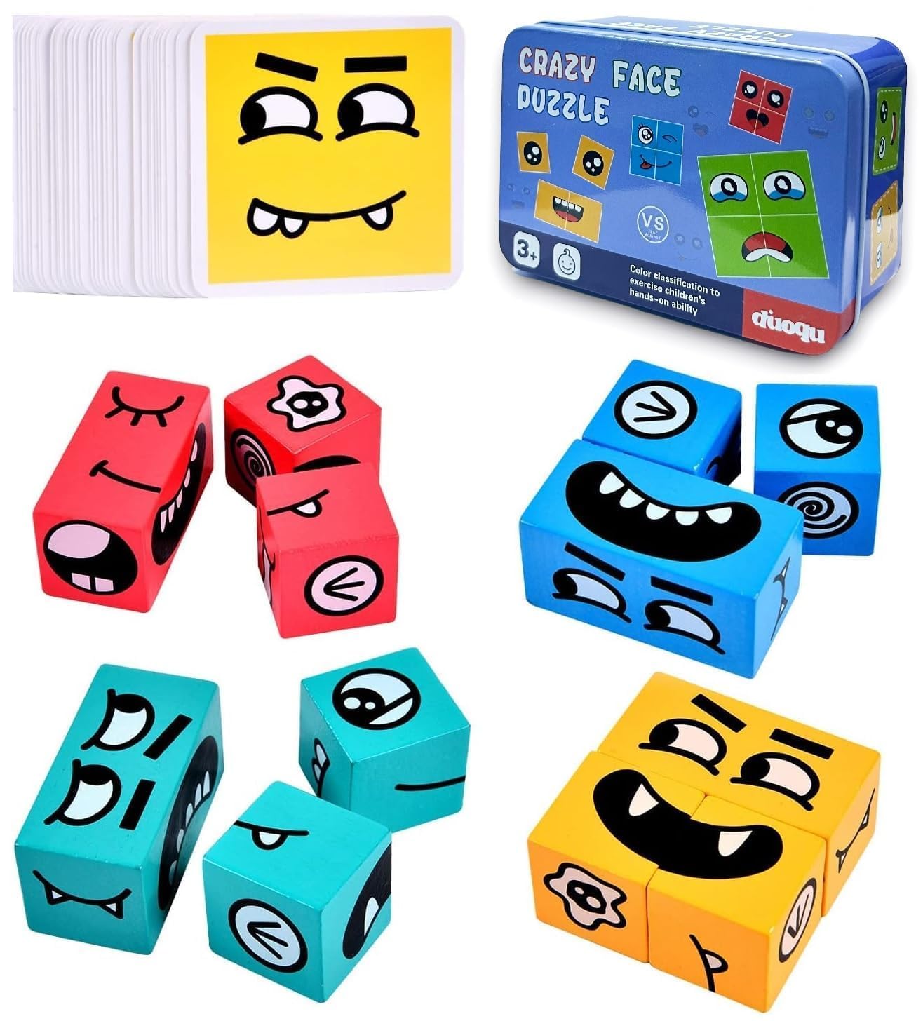 【紙ジャケ】Faces【5枚セット】 Buy Favorful Wonders Face Puzzle Game, Educational Cube Matching