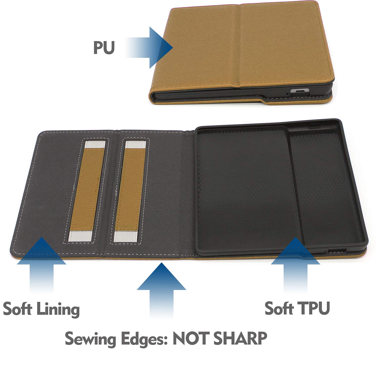 Etui do Kindle Oasis 10. generacji-2019 i 9. generacji-2017 wydane etui ze skóry PU H01 - Brown