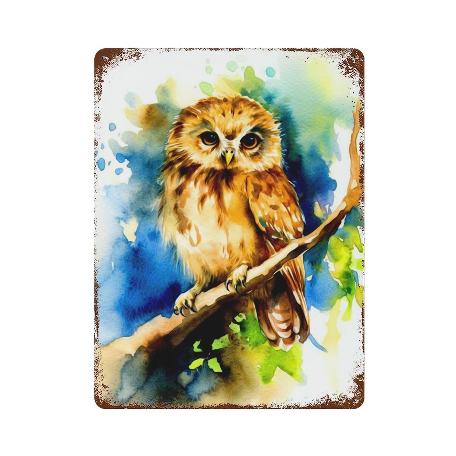 Owl Retro Metal Sign 15.7"x11.8", for Pub, Kitchen And Man Cave Decor, Retro Wall Decor
