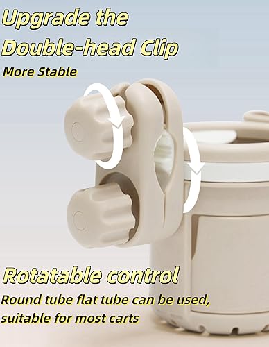 Miniatura 7 de Portavasos 3 en 1, accesorios para cochecito de bebé con soporte para botella, soporte para teléfono y carrito de bebidas para cochecitos, perfecto