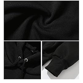 Teiniuby Bangtan Women Men Hoodie Love Yourself Sweatshirt K-pop Pullover Jungkook Jimin V Suga Rap Monster Lightweight Jacket Sweater (Black-2,Large)