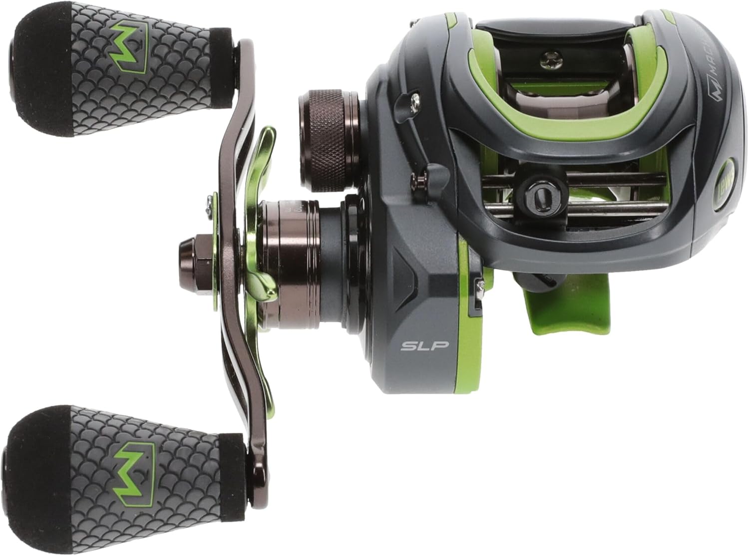 Lew's MACH 2 Baitcast Fishing Reel, 7.5:1 Gear Ratio, Graphite Frame, Premium 10 Stainless Steel Ball Bearings, Black/Green
