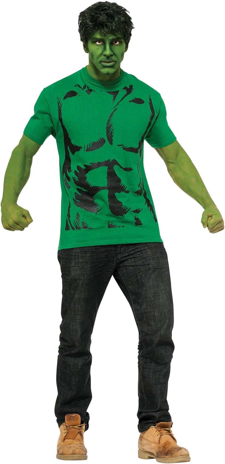 Rubies Mens Marvel Universe Hulk Adult Costume T-Shirt and Eye Mask
