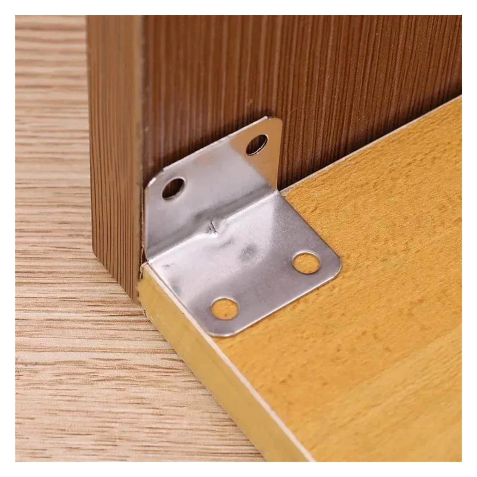 Edelstahl-Eckwinkel, 90 Grad, L-förmig, rechtwinklig, feste Klammerbefestigung for Holzmöbel, Bettgestell, Schrank Geeignet zur Möbelbefestigung(20PCS-(6 Holes))