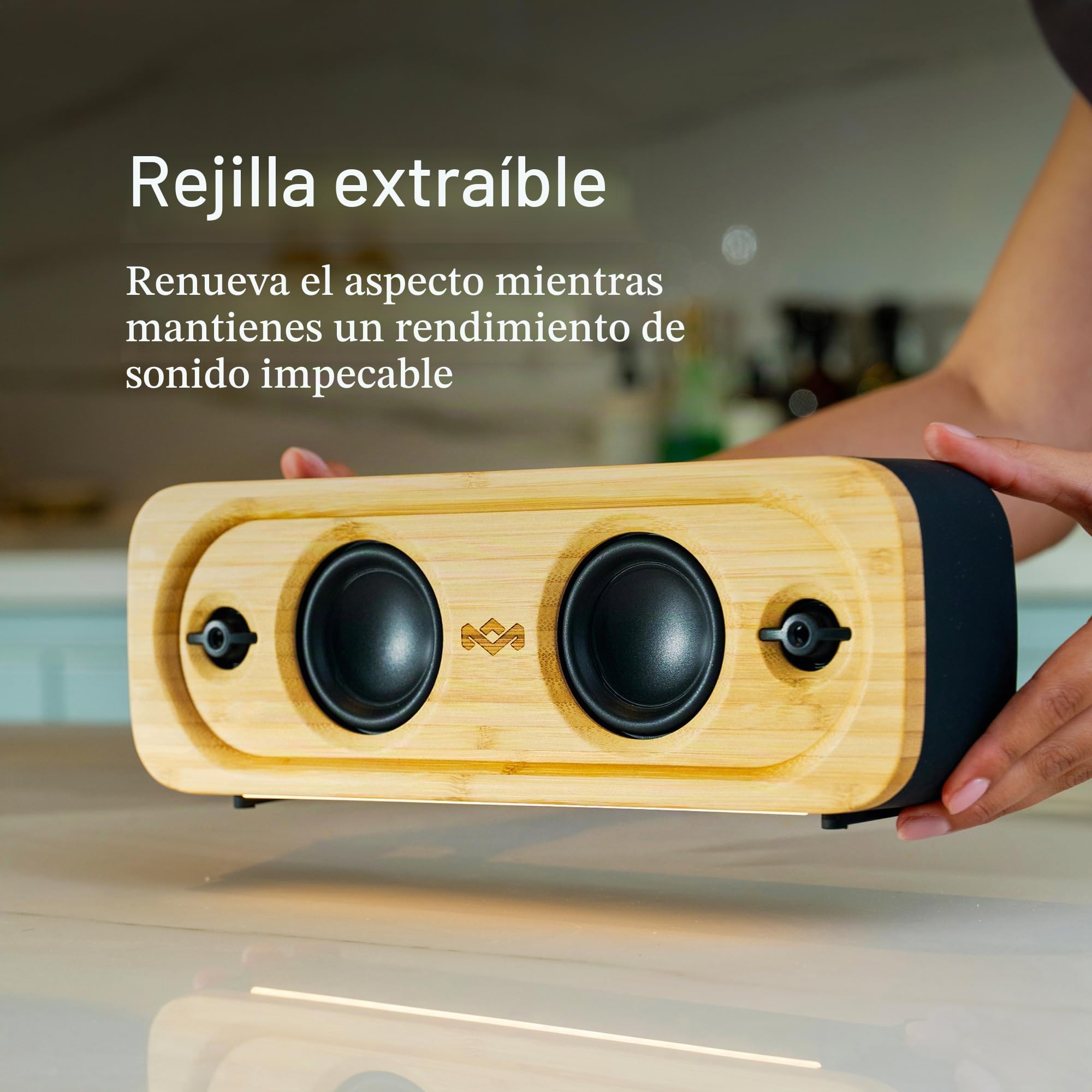 Marley House of Get Together Go Altavoz Bluetooth Portátil 30W - Negro | Sostenible, Inalámbrico con Batería 20H, IP67 Impermeable, 3 Modos EQ, Entrada AUX y Abrebotellas