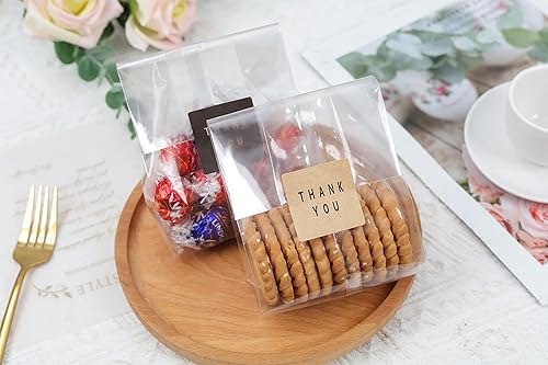 Miniatura 2 de LOKQING Bolsas de celofán para galletas para embalaje, bolsas de regalo transparentes con calcomanías para galletas, dulces, chocolates
