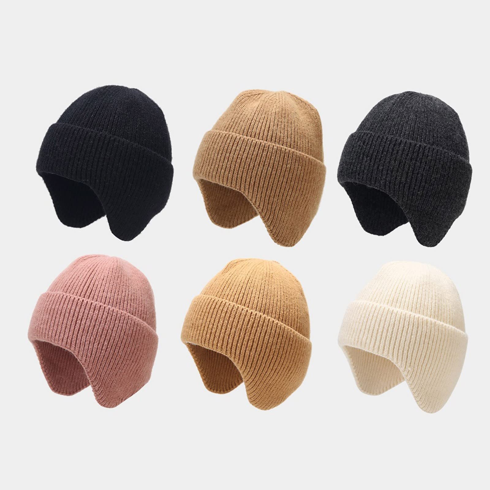 Czapka beanie, męska czapka damska, zimowa, ciepła czapka z dzianiny, miękka czapka z dżerseju, czapka zimowa, lekka czapka do biegania, na kemping, prezent dla kobiet i mężczyzn, biały, jeden rozmiar