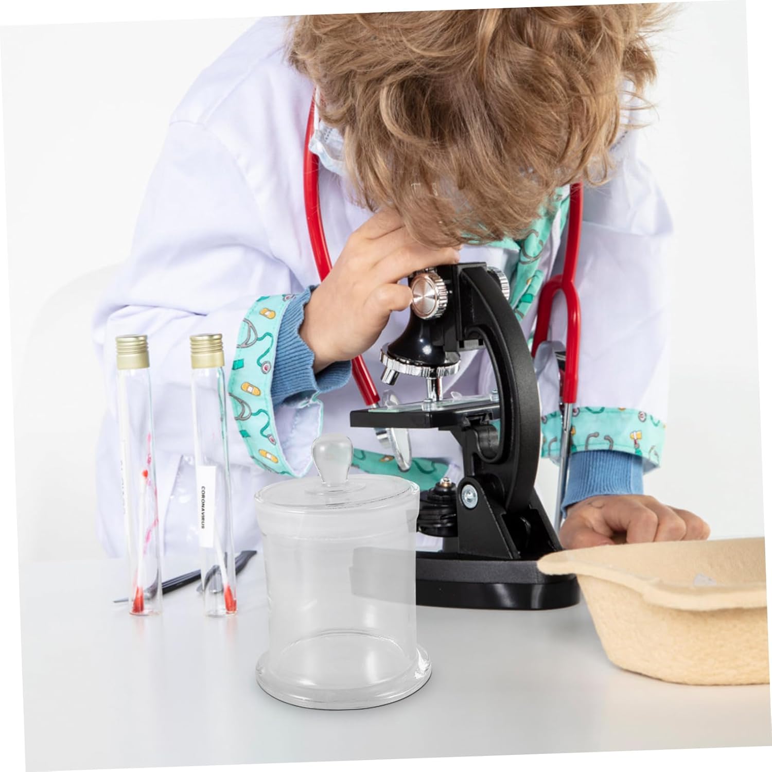 Glass Staining Jar with Cover Vertical Staining Tank for Microscope Slides Easy to Clean Stable Round Structure for Laboratory Use