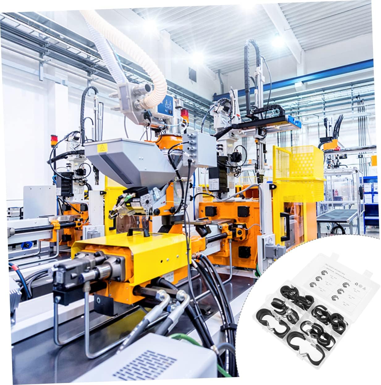 Veemoon 45pcs R-shaped Hose Pipe Clamps Assortment Kit Cable Clips for Automotive Lines Air Hoses and Vacuum Flexible and Design